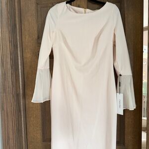 Calvin Klein Collection Cream Long Sleeve Dress